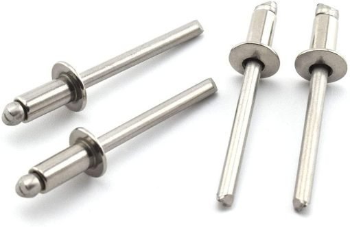 Kniedės A2/A2 4,0 x 8,0 mm, nerūdijančio plieno