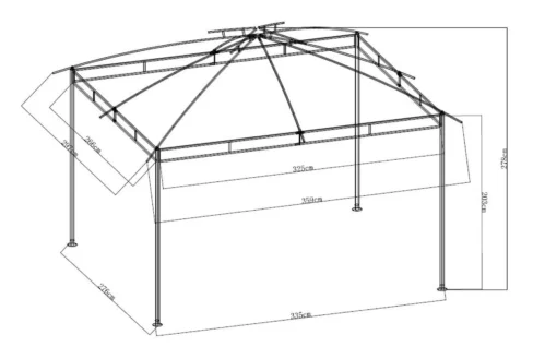 Pavėsinė Masterjero Safari 2, 300 cm x 270 cm - Image 2