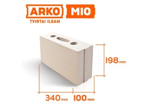 Silikatiniai blokeliai Arko M-10, pertvaroms, 100mm